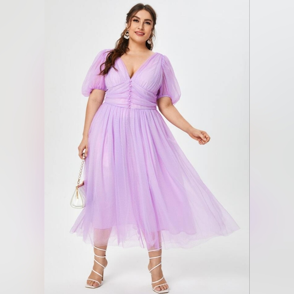 Cottagecore Puff Sleeve Dress 1X